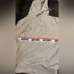 Moschino Gray Shirt with Red and Black Stripe